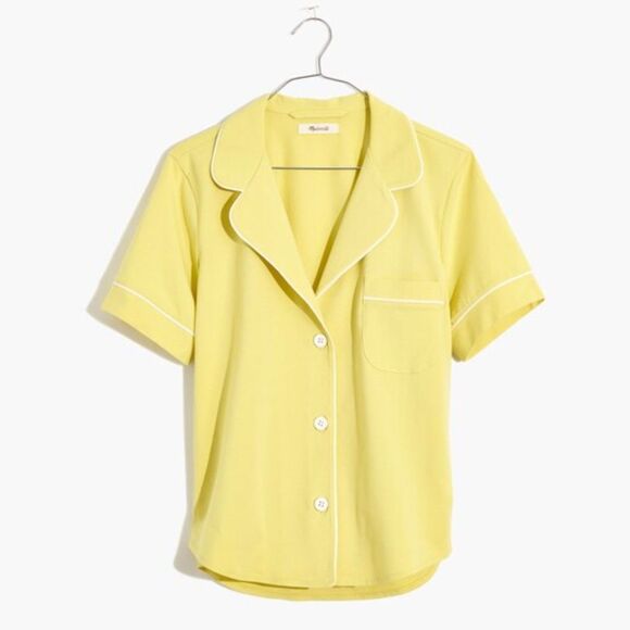 Madewell Knit Bedtime Pajama Top in Pale Citron | Medium - Picture 1 of 5